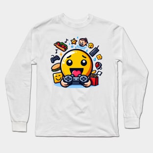 Happy gamer emoji Long Sleeve T-Shirt